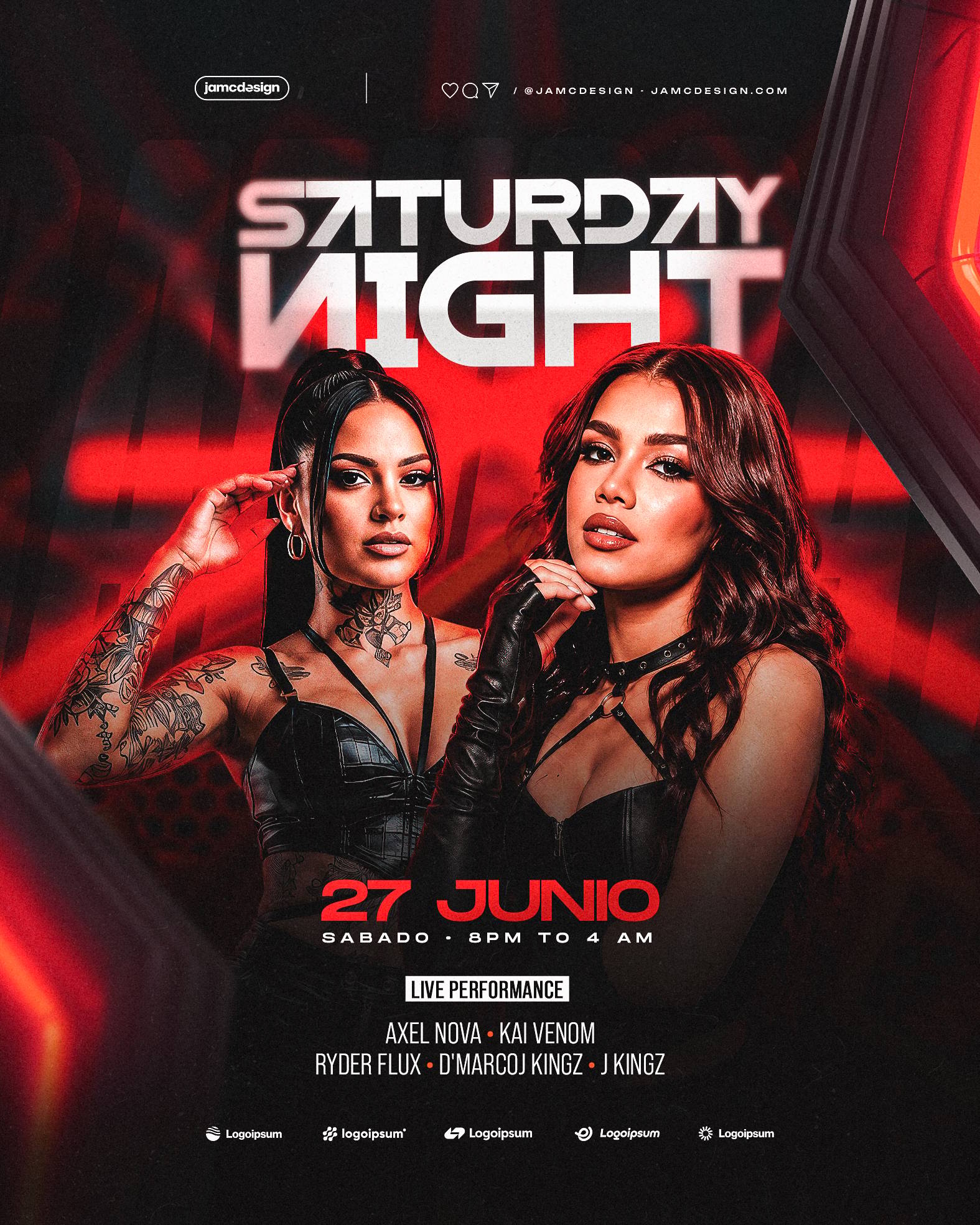 Saturday Night Party Flyer Template PSD Editable