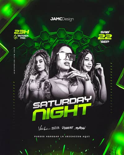 Saturday Night Flyer Template PSD