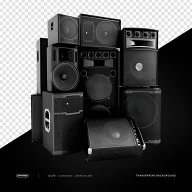 Professional DJ Speaker Stack Transparent Background
