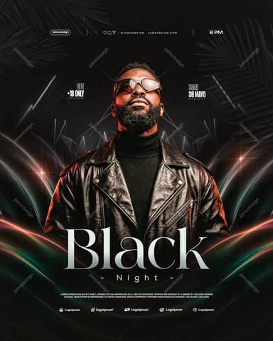 Modèle de Flyer Black Night PSD Modifiable