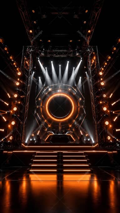 Fundo de Palco Futurista Laranja