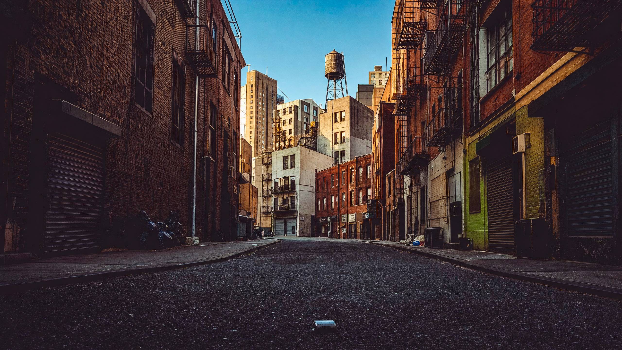 Cinematic New York Style Urban Alley Horizontal Background