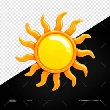 3D Golden Sunburst Icon PNG Transparent Background