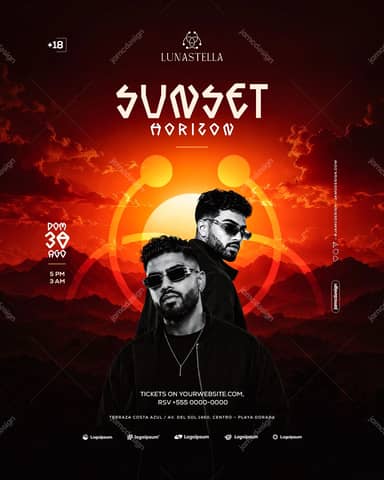 Sunset Horizon Event Flyer Template PSD Editable