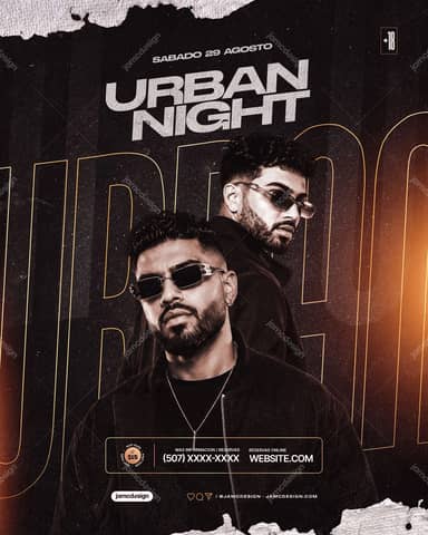 Urban Night Event Flyer Template PSD Editable