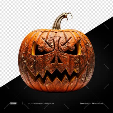 Scary Carved Jack O Lantern Pumpkin Orange Horror Face PNG Transparent