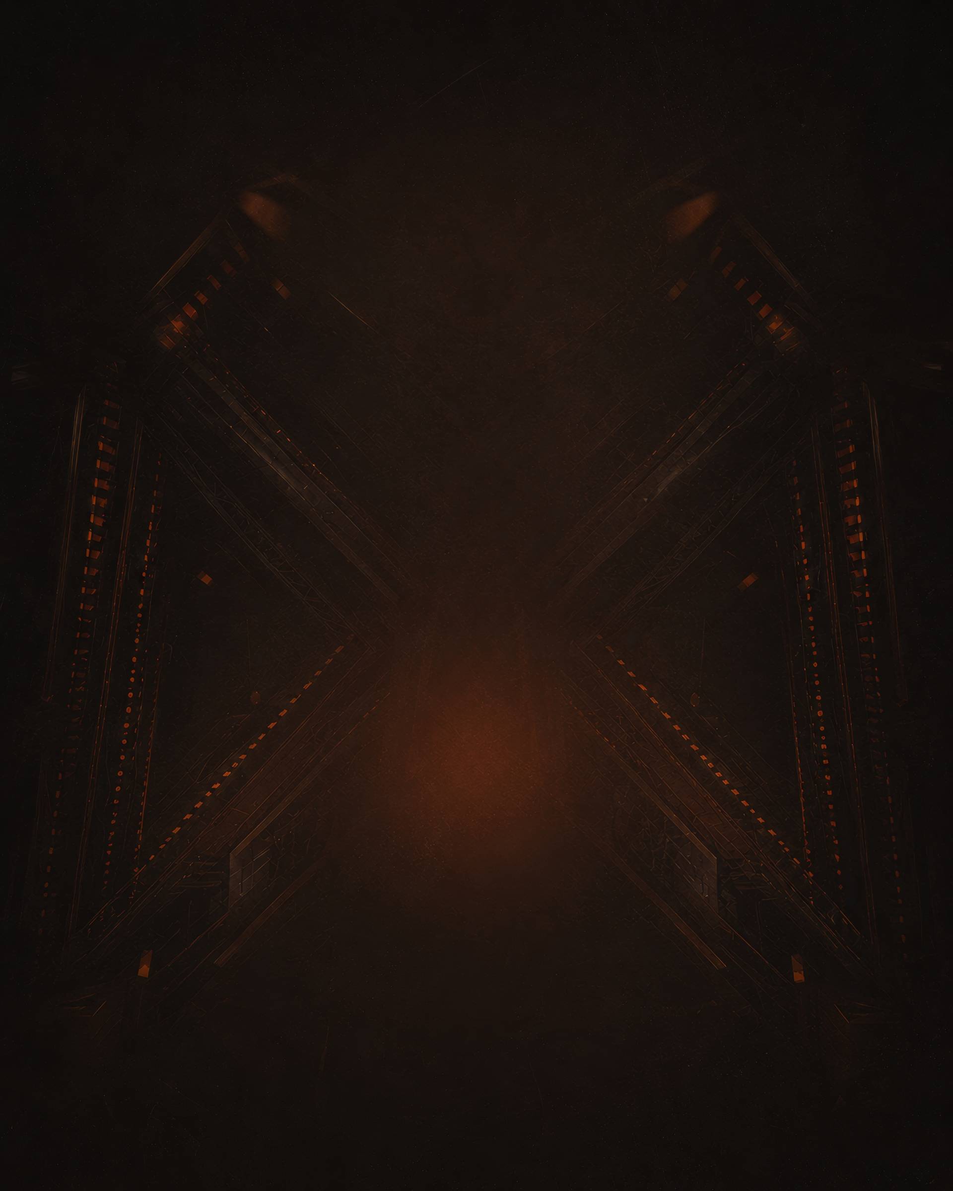 Dark Orange Futuristic Industrial Background