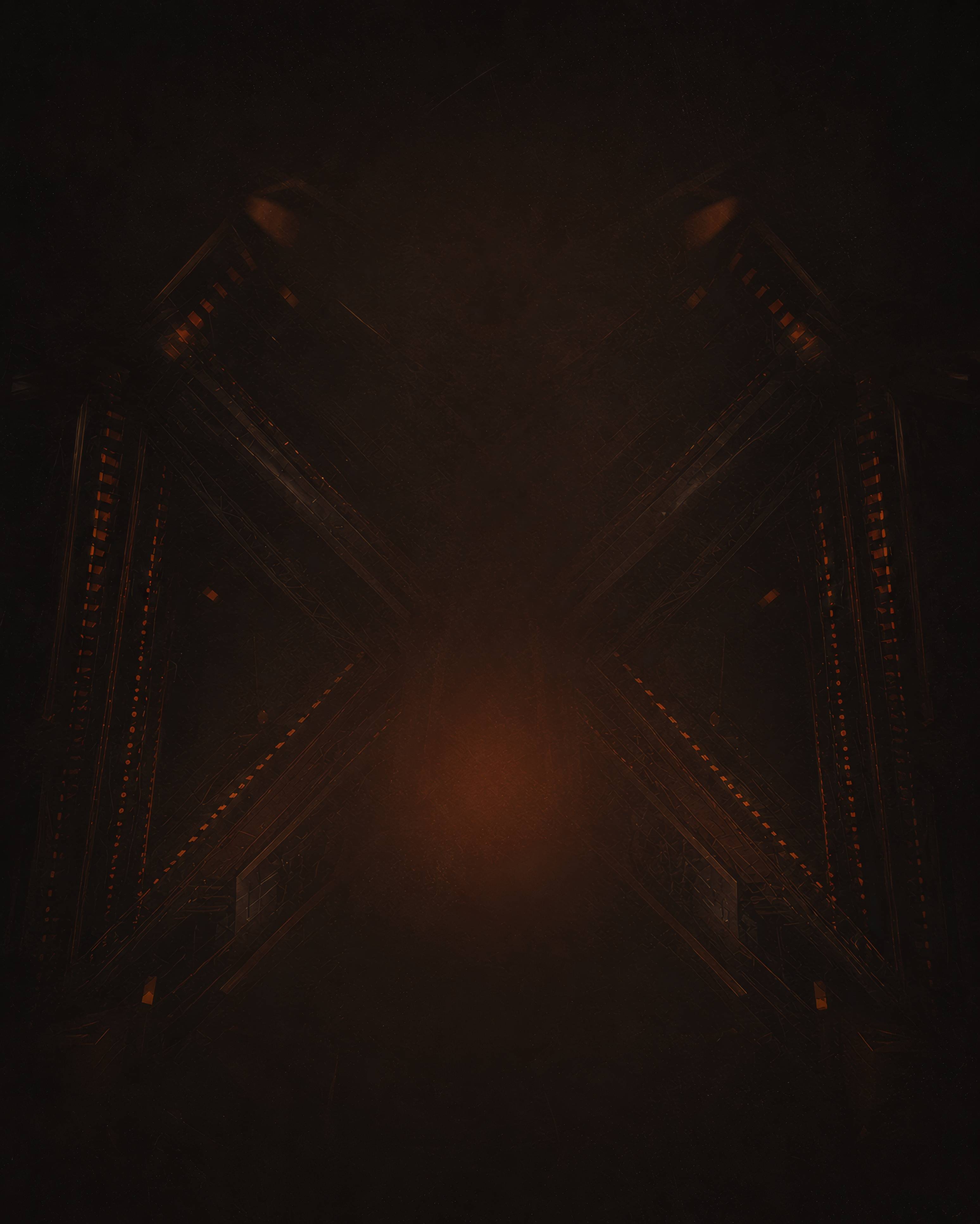 Dark Orange Futuristic Industrial Background