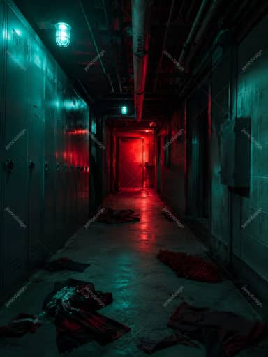 Cheerleader Pom Poms Haunted Locker Room Background JPG
