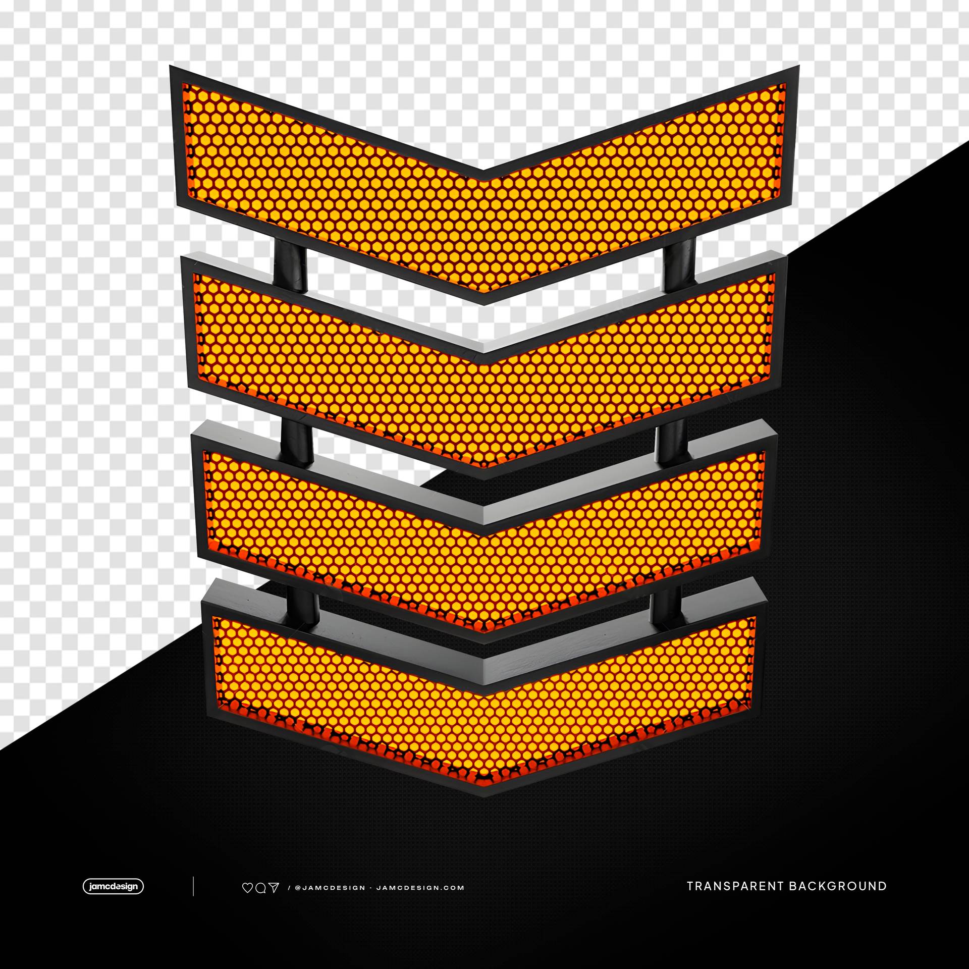 3D Stage Light Panel Honeycomb Grid PNG Transparent Background