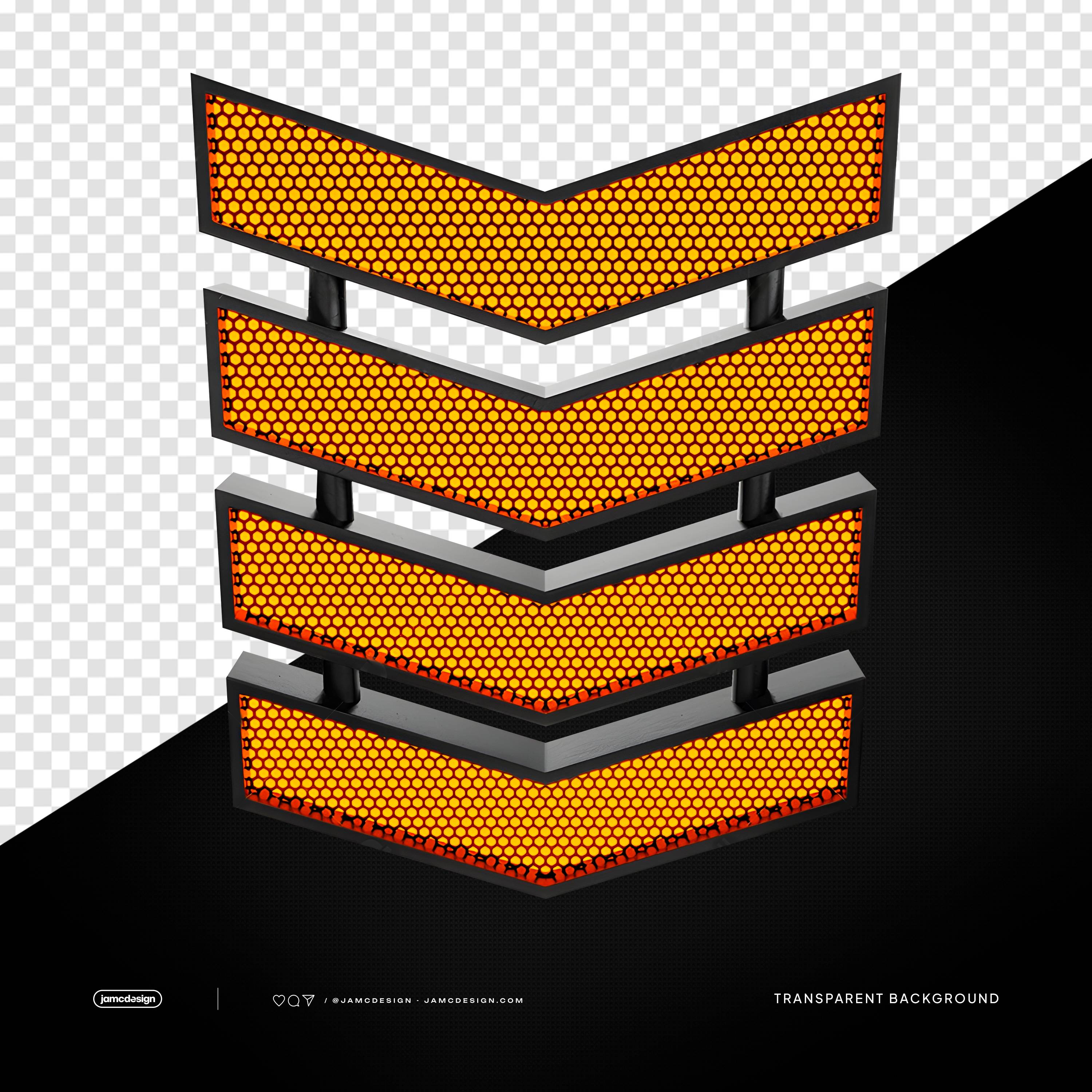 3D Stage Light Panel Honeycomb Grid PNG Transparent Background