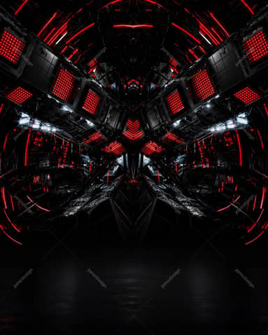 Palco Futurista Tech Neon Vermelho Fundo