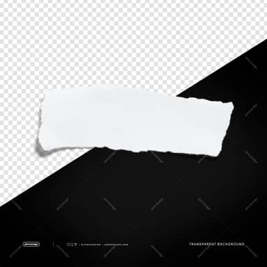 White Wide Torn Paper Rectangle Soft Shadow PNG Transparent
