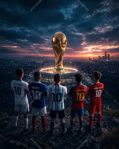 World Cup 2026 Trophée des Champions de Football Coucher de Soleil Fond