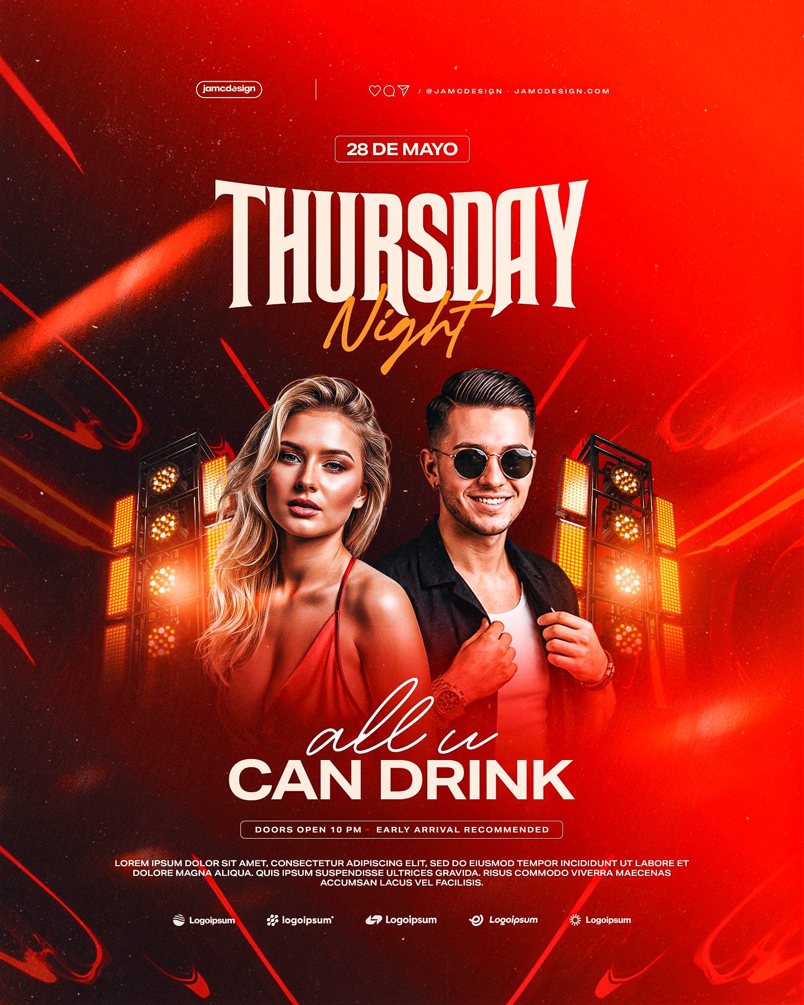 Thursday Night Flyer Template PSD Editable