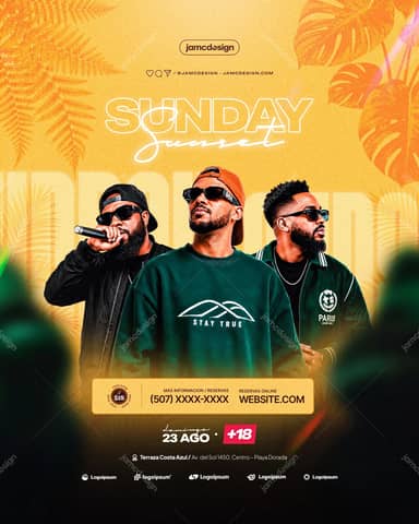 Sunday Sunset Design Modelo de Flyer PSD Editável