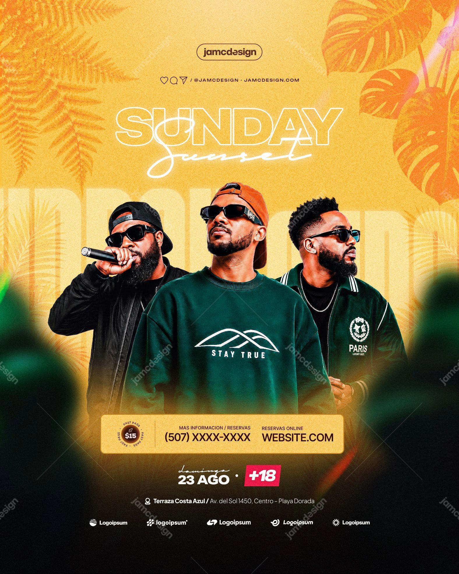 Sunday Sunset Design Flyer Template PSD Editable