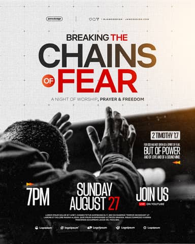 Modern Christian Church Worship Flyer Design Template PSD Editable