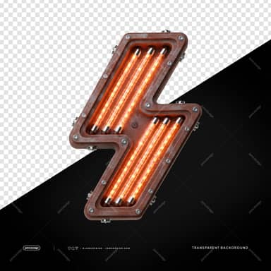 Industrial Orange Lightning Bolt Light PNG Transparent