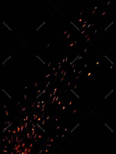 Glowing Orange Ember Sparks Rising On Black Background Texture