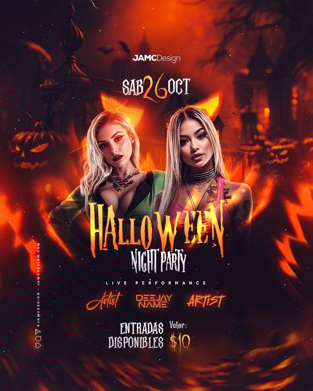 Halloween Party Flyer Template PSD