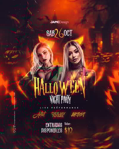 Halloween Party Flyer Flyer Template PSD