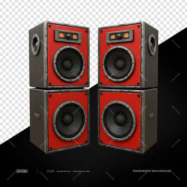Red And Black Four Way Speaker Stack PNG Transparent