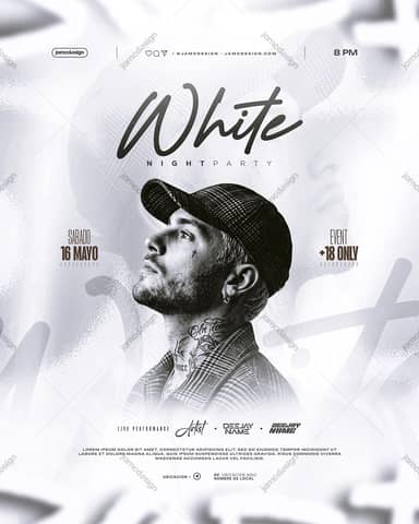 Modelo de Flyer White Party PSD Editável