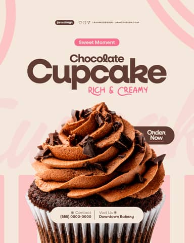 Chocolate Cupcake Sale Flyer Template PSD Editable