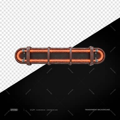 Rusty Industrial Orange Light Bar Metal Tube Glow PNG Transparent