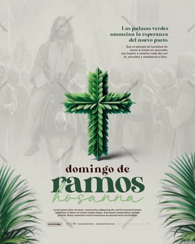 Modelo de Flyer Domingo de Ramos PSD Editável