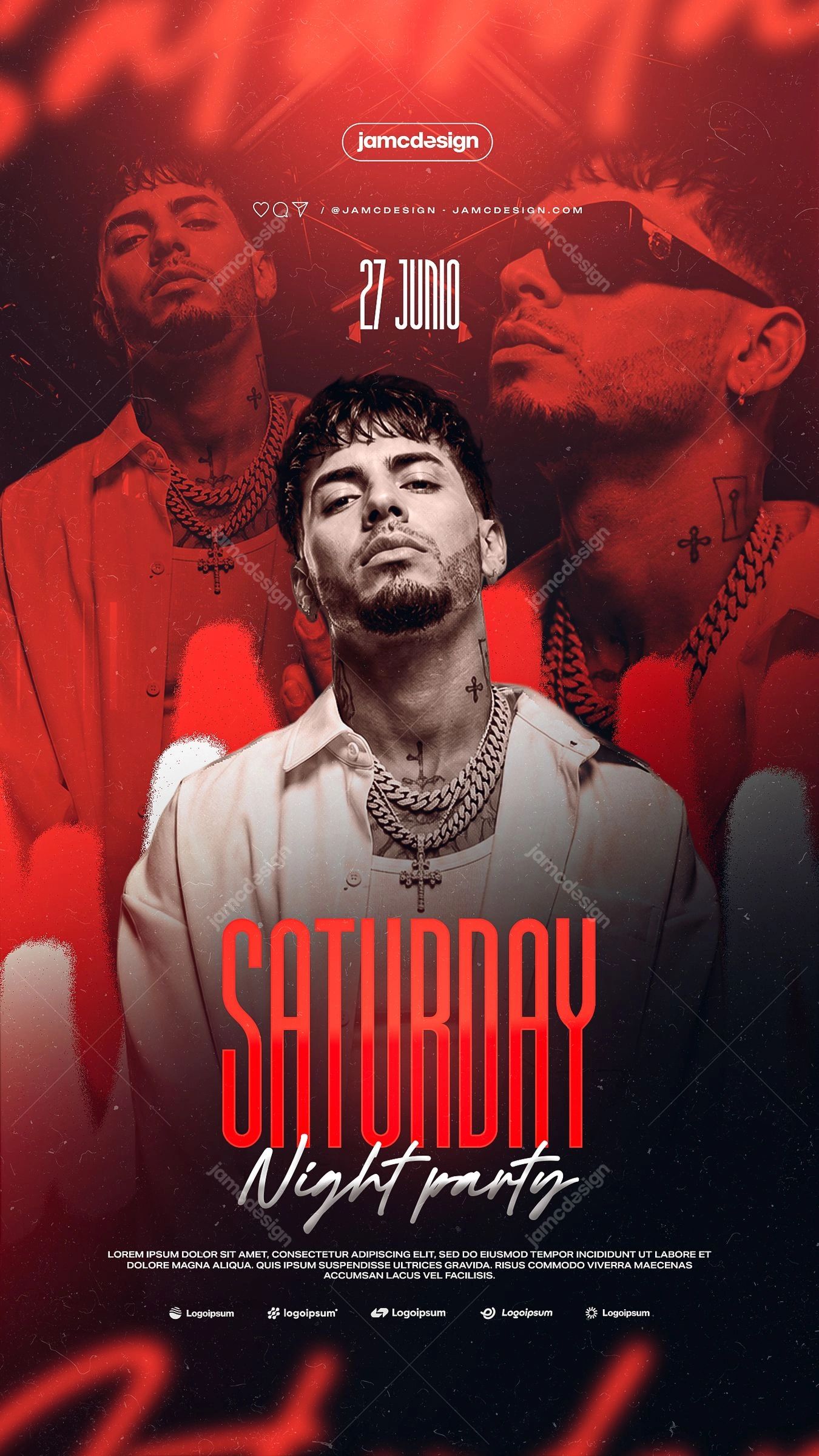 Story Saturday Night Party Flyer Template PSD Editable