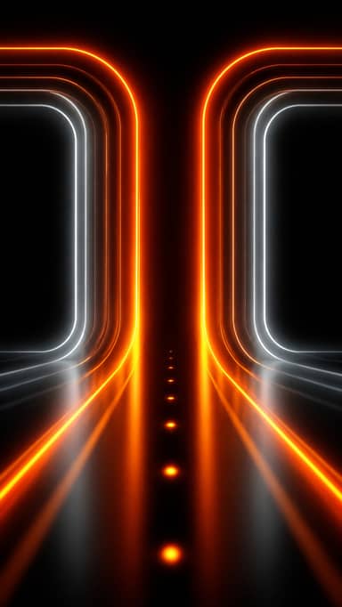 Orange Neon Futuristic Tunnel Background