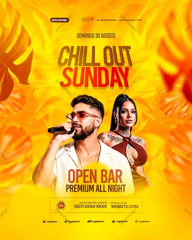 Chill Out Sunday Event Flyer Template PSD Editable
