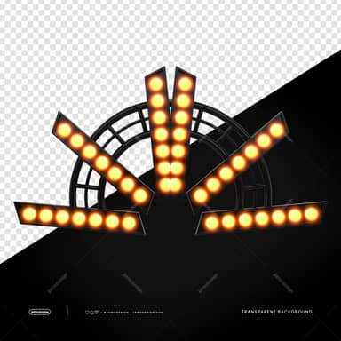 Cadre Lumière de Scène Led Orange PNG Fond Transparent