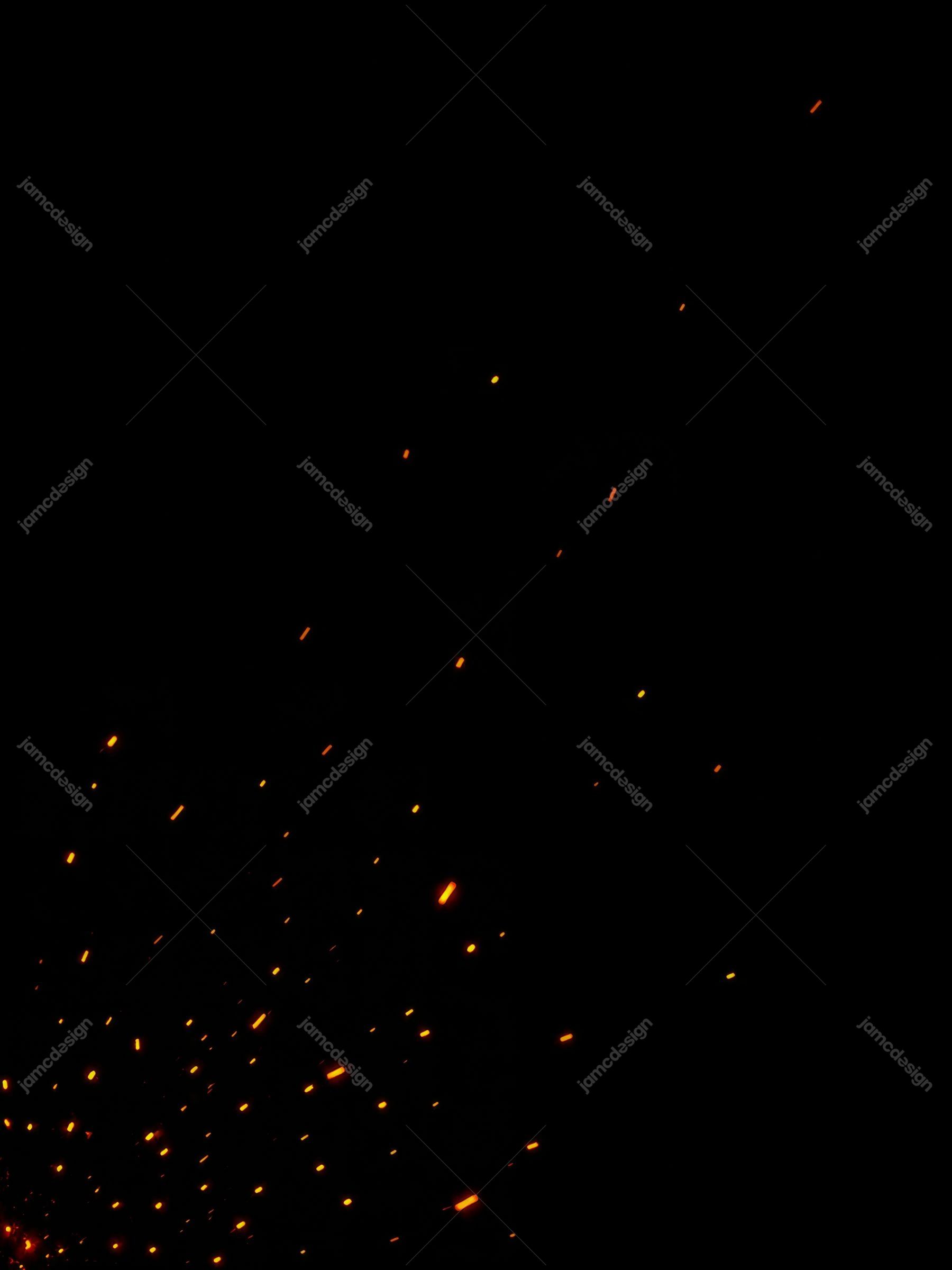 Golden Ember Scatter On Black Orange Glowing Sparks Background Texture. JPG texture featuring scattered orange and gold sparks rising across a deep black