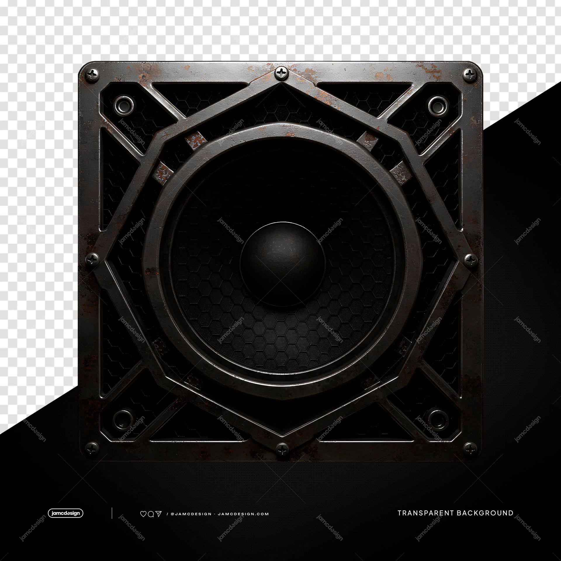 Industrial Speaker Cone With Metal Frame PNG Transparent. Industrial speaker cone PNG transparent object
