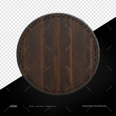Dark Wood Round Board With Beveled Edge PNG Transparent