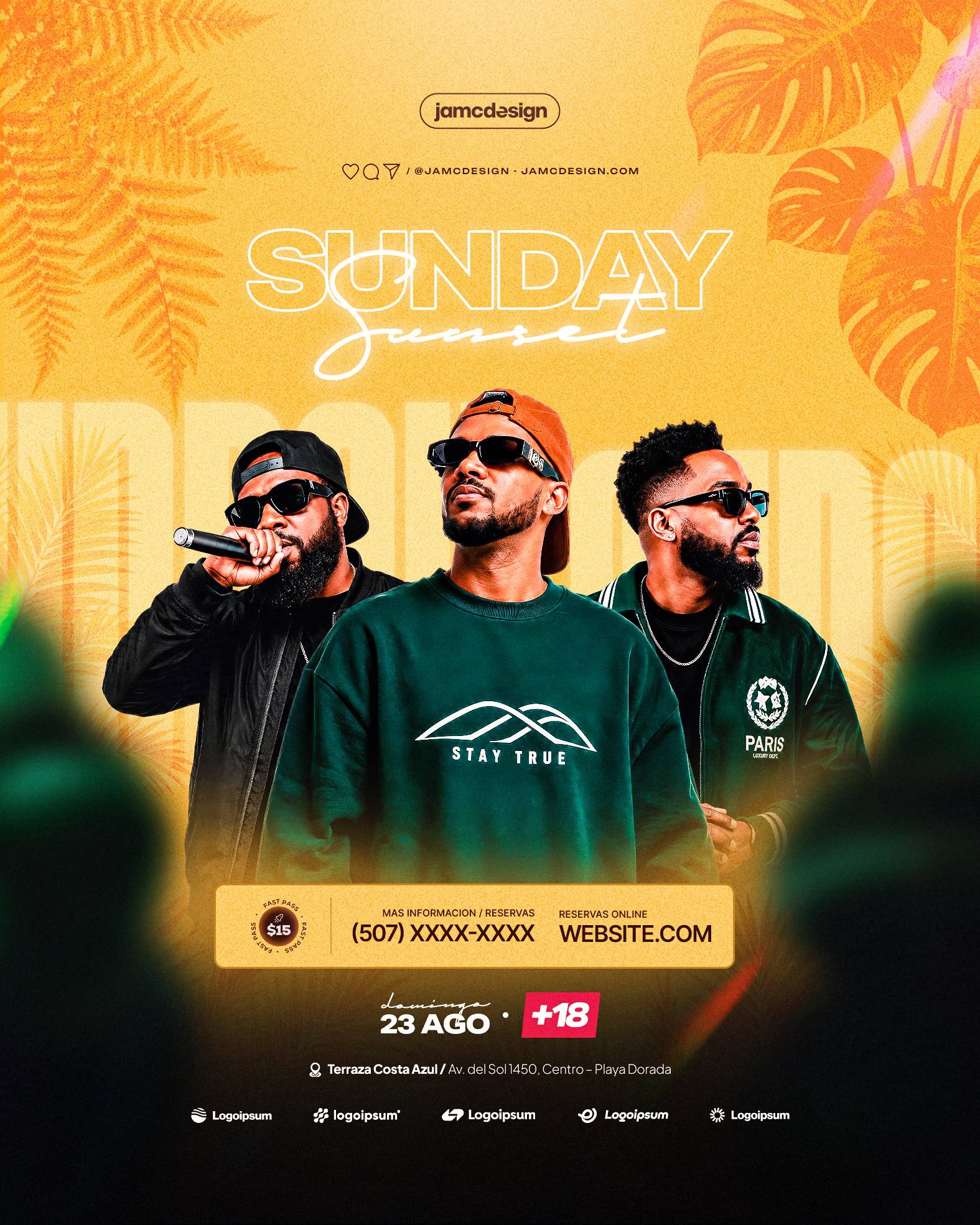 Sunday Sunset Design Flyer Template PSD Editable