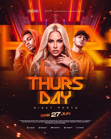 Thursday Night Flyer Template PSD Editable