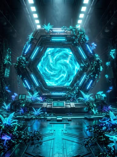 Futuristic Hexagonal Structure Abstract Sci Fi Background