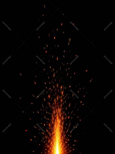 Fiery Spark Cloud On Black Background Orange Plume Texture