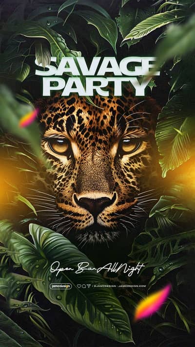 Story Savage Party Flyer Template PSD