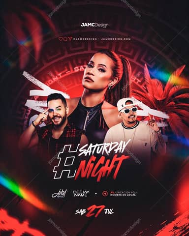 Modelo de Flyer Festa de Sábado PSD
