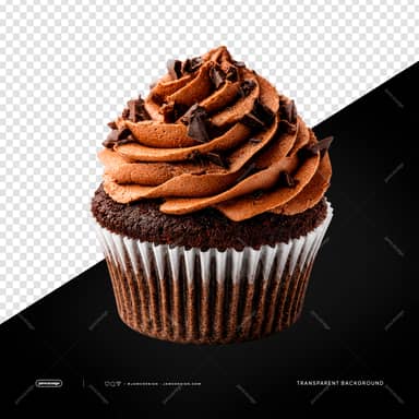 Realistic Chocolate Cupcake PNG Transparent Background