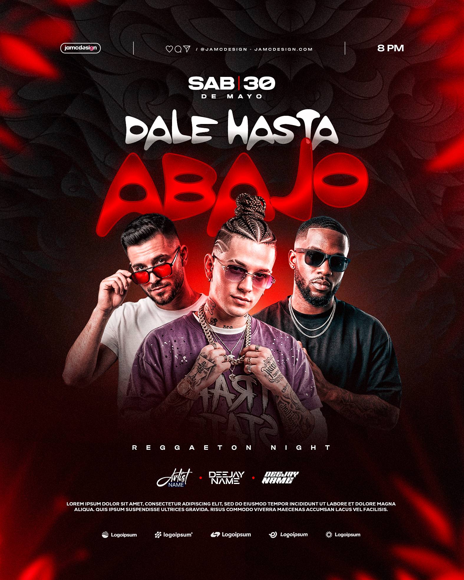 Dale Hasta Abajo Flyer Template PSD Editable