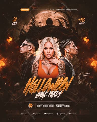 Halloween Party Flyer Template PSD Editable