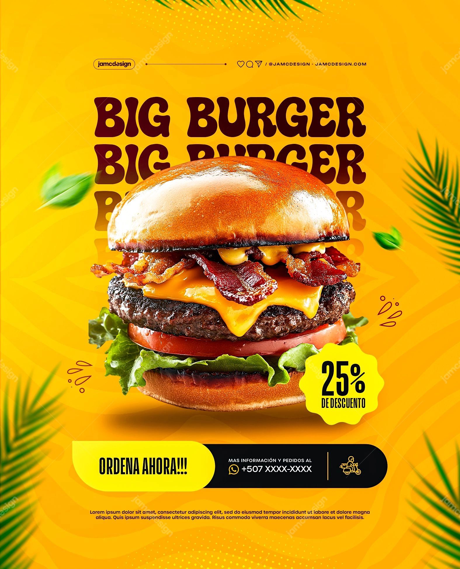 Burger Discount Flyer Template PSD Editable