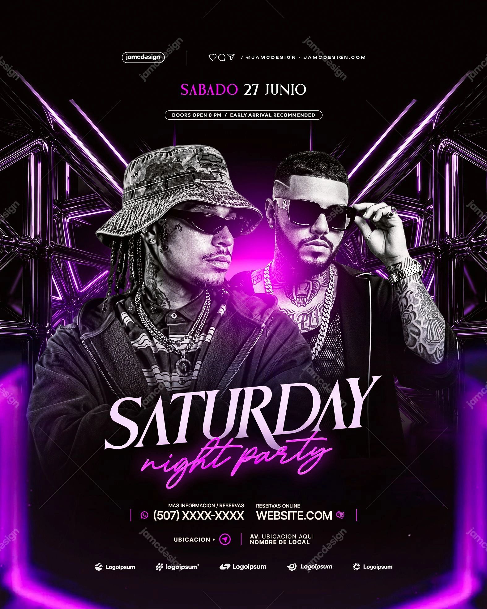Saturday Night Party Flyer Template PSD Editable