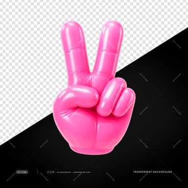 Peace Sign Hand Balloon Decor Isolated